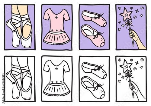 Set of ballerina accessories