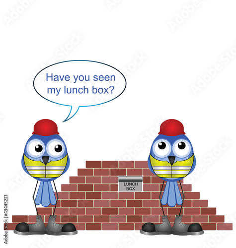 construction workers and missing lunch box