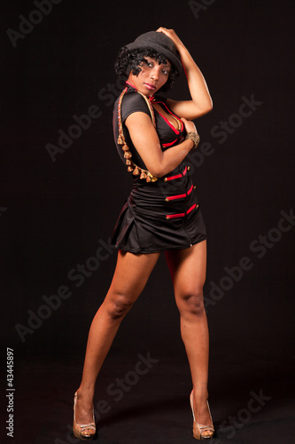Burlesque dancer in seductive pose