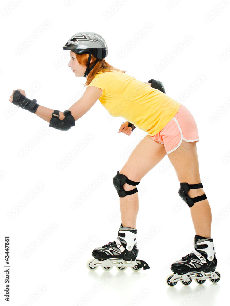 beautiful young woman on roller skates beautiful young woman on roller skates
