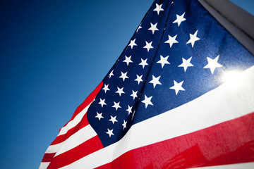 Amereican Flag display commemorating national holiday