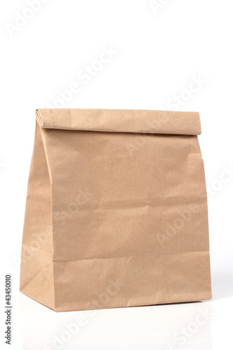 folded paper bag isolated