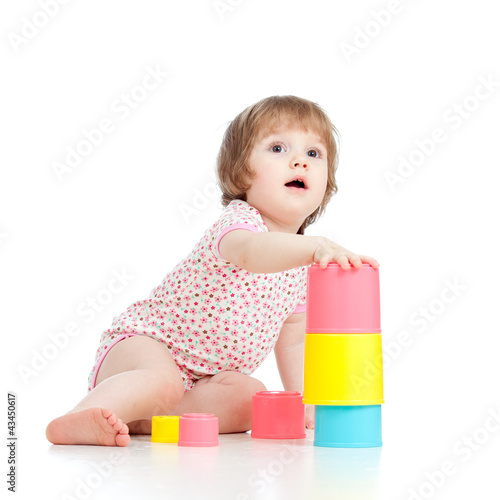 Funny little child playing ...