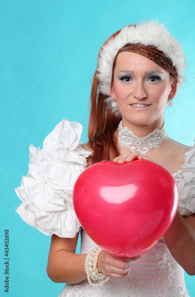 Beautiful ginger red heart dress of Snow Queen Beautiful ginger red heart dress of Snow Queen