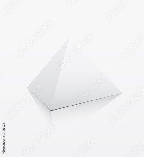 White pyramid on white background