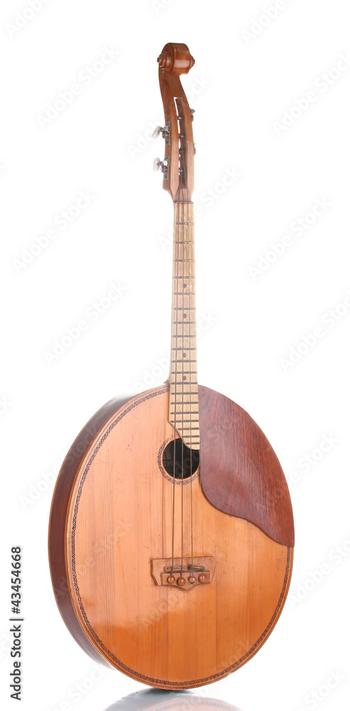 Naklejka premium Retro kobza- Ukrainian musical instrument isolated on white