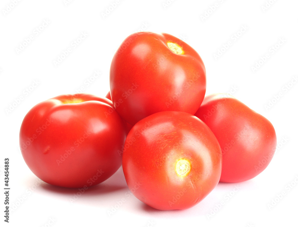 Ripe red tomatoes isolated on white Ripe red tomatoes isolated on white