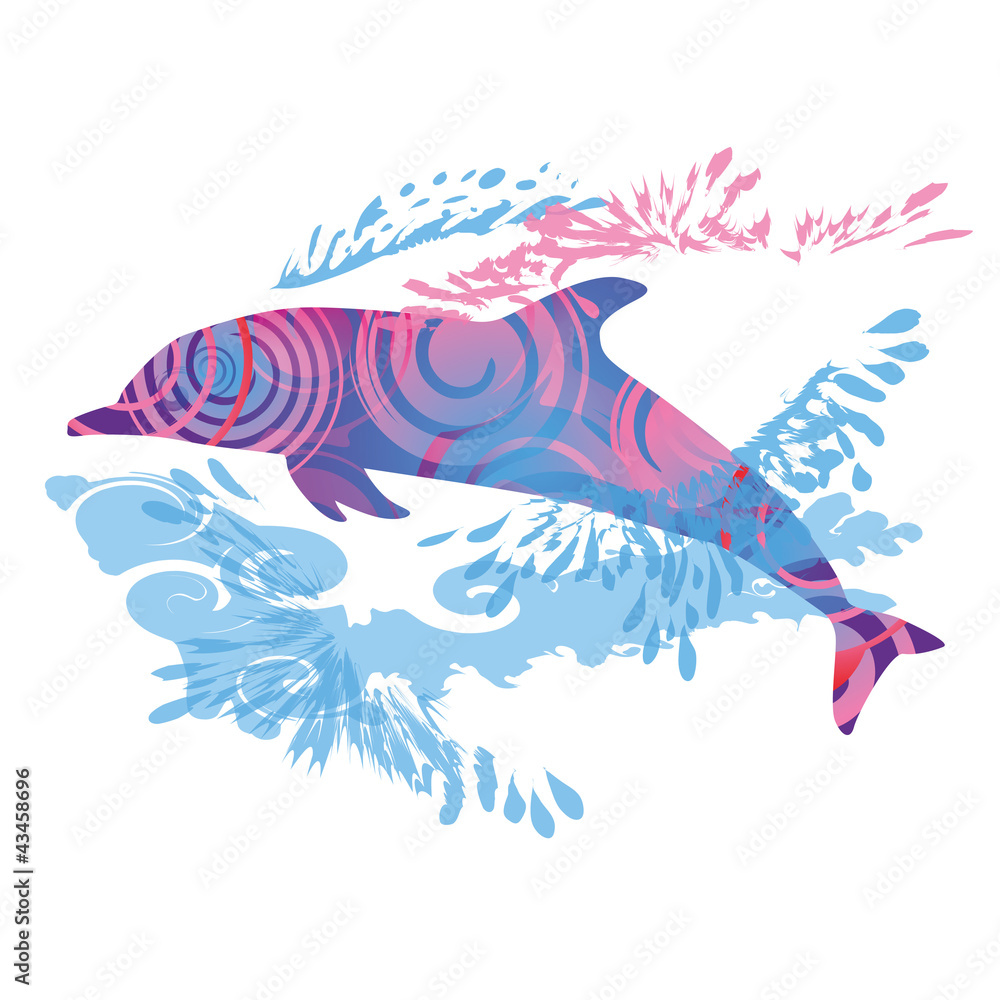 Fototapeta premium Schattenhklecks Delfin