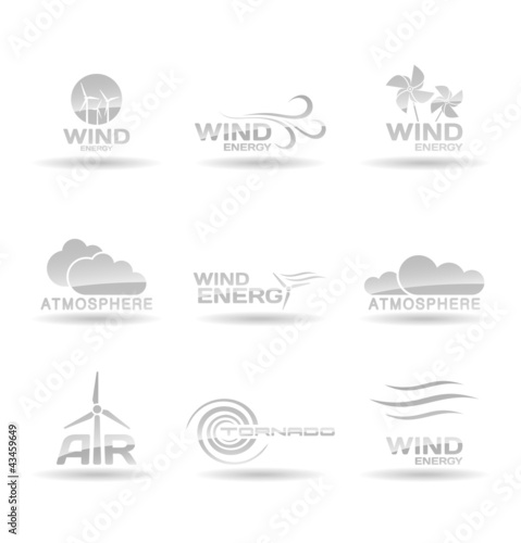 Set of wind energy icons.
