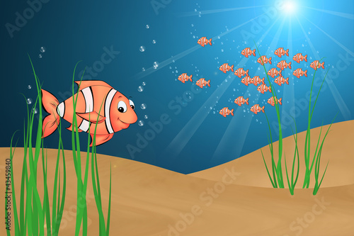 Obraz na plátně 04 Fisch mit Hintergrund
