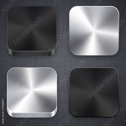 Square metallic app template icons.