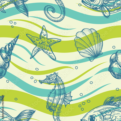 Sea vector pattern