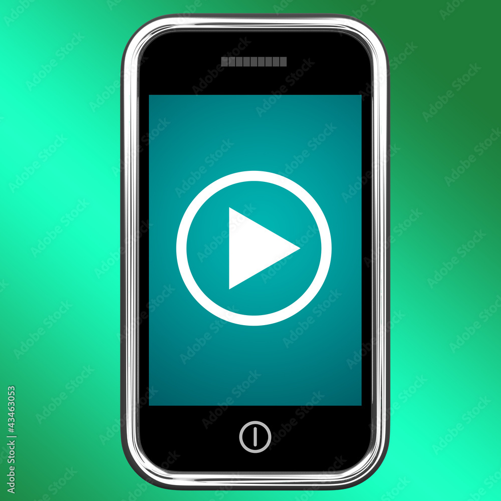 Video Play Sign On Mobile For Playing Media On Phone Video Play Sign On Mobile For Playing Media On Phone