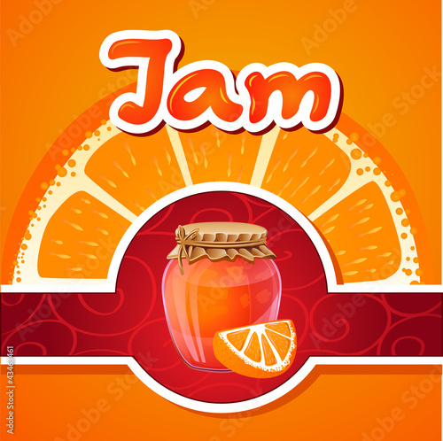 Vector illustration bank of orange jam