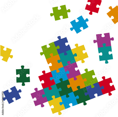 Puzzleteile Hintergrund farbig