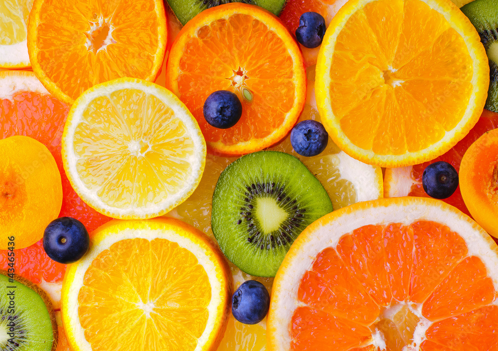 Fresh sliced fruits