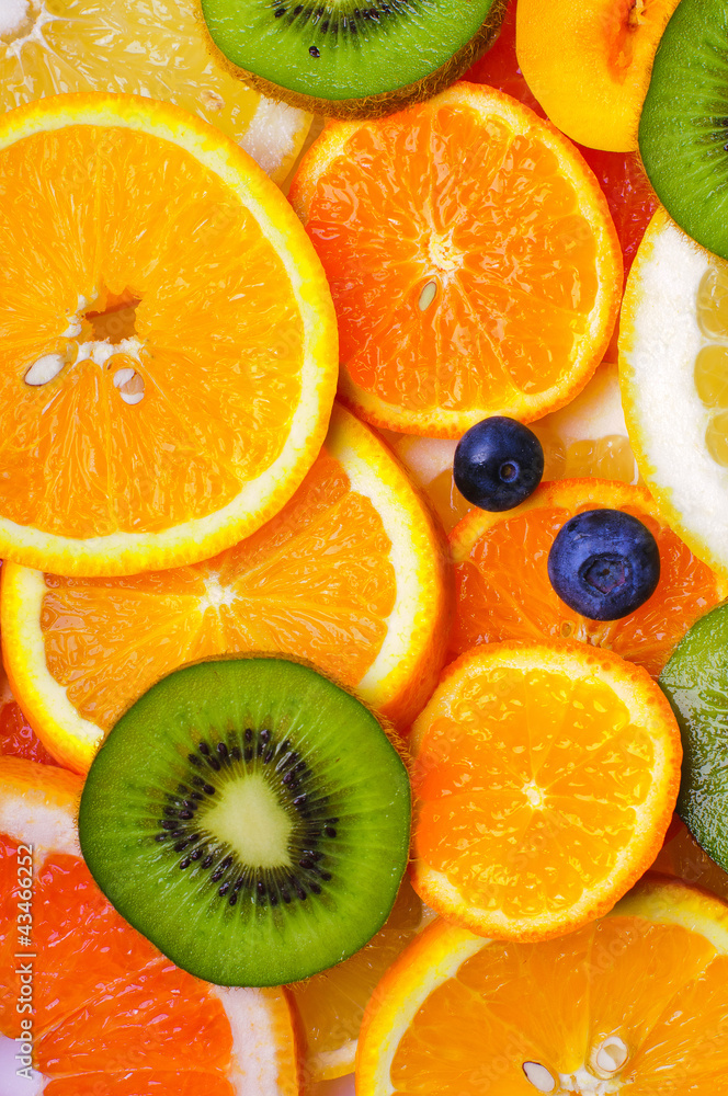 Fresh sliced fruits