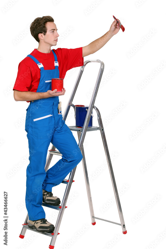 Painter on a ladder. Painter on a ladder.