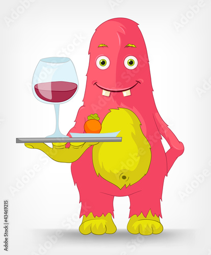 Funny Monster. Waiter.