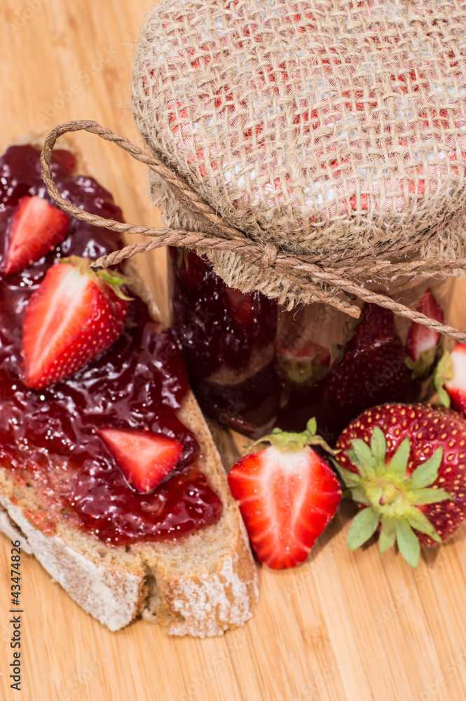 Fresh Strawberry Jam with fruits