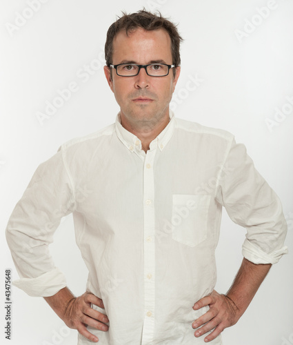Canvas Print Serious bespectacled man