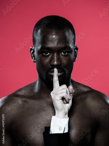 african man Freedom of speech concept photo