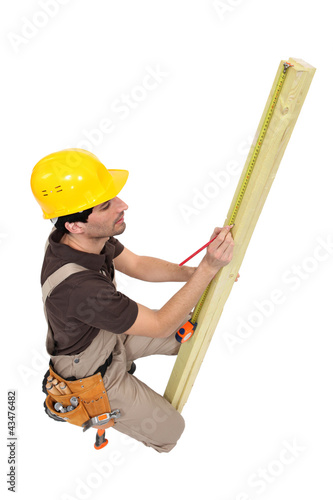 Carpenter marking wood