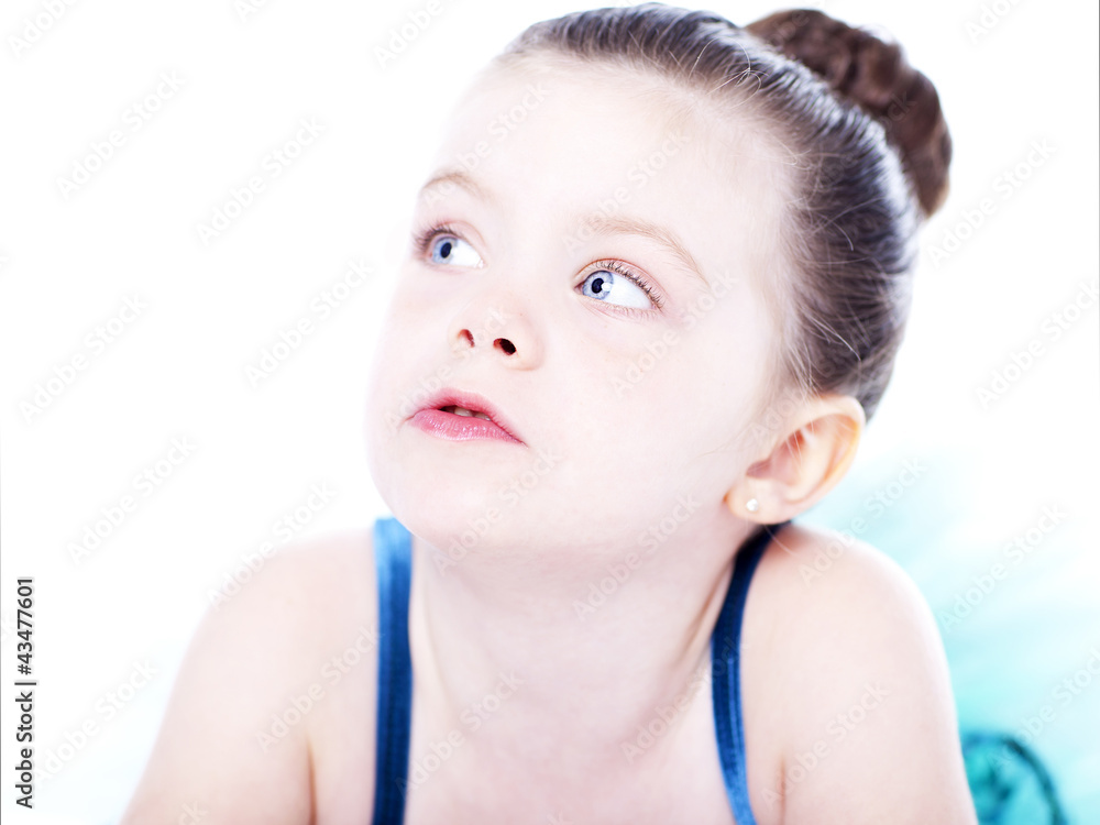 Beautiful toddler ballerina on white background Beautiful toddler ballerina on white background
