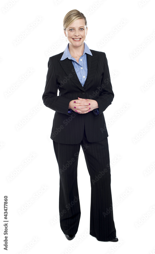 Full length portrait of caucasian businesswoman