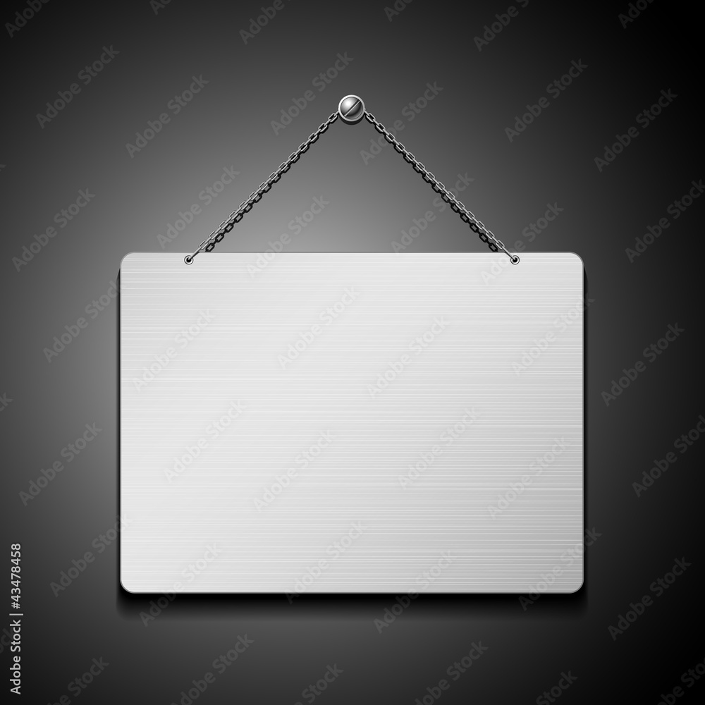 Empty stainless steel with chain, vector illustration Empty stainless steel with chain, vector illustration