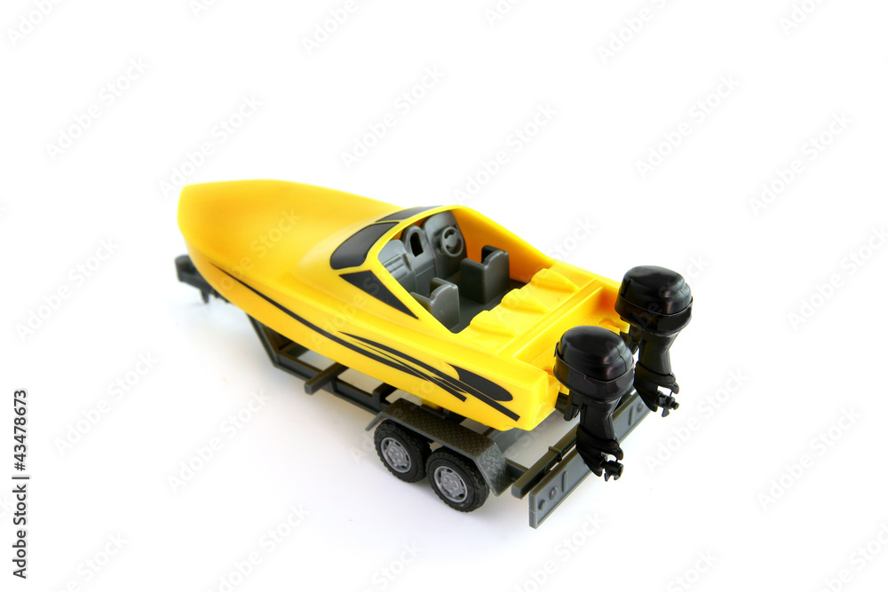 Toy speedboat and trailer Toy speedboat and trailer