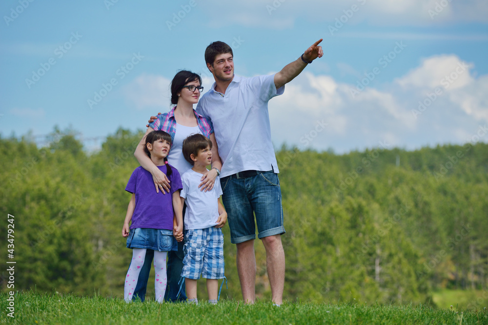 happy young family have fun outdoors