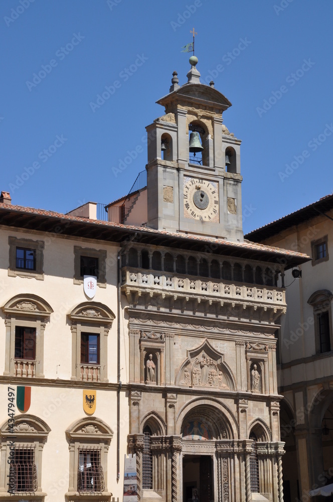 The historic buildings of the city of Arezzo Tuscany Italy