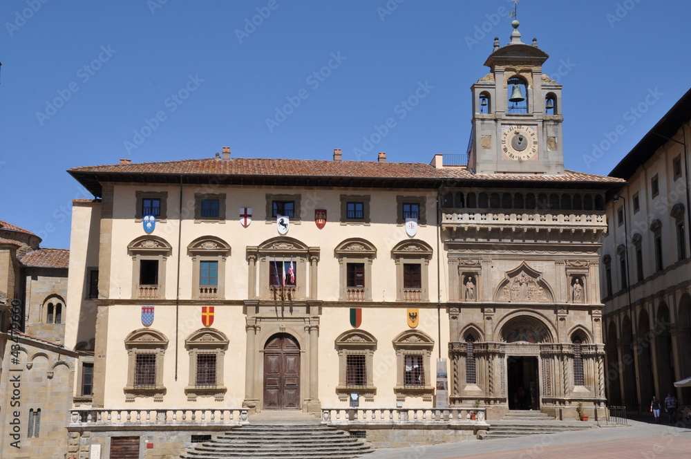 The historic buildings of the city of Arezzo Tuscany Italy
