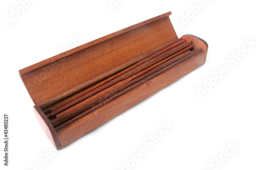 wood chopsticks in wood box