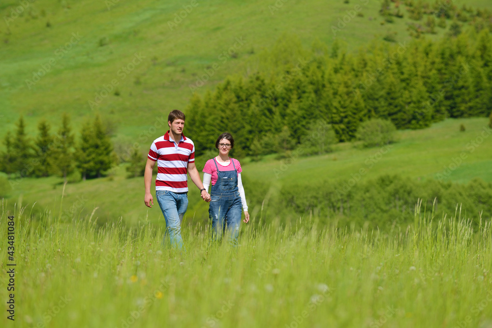 Fototapeta premium romantic young couple in love together outdoor