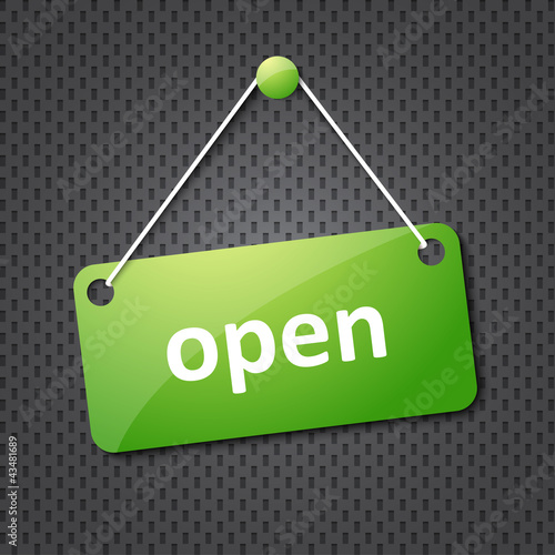 green open hanging sign