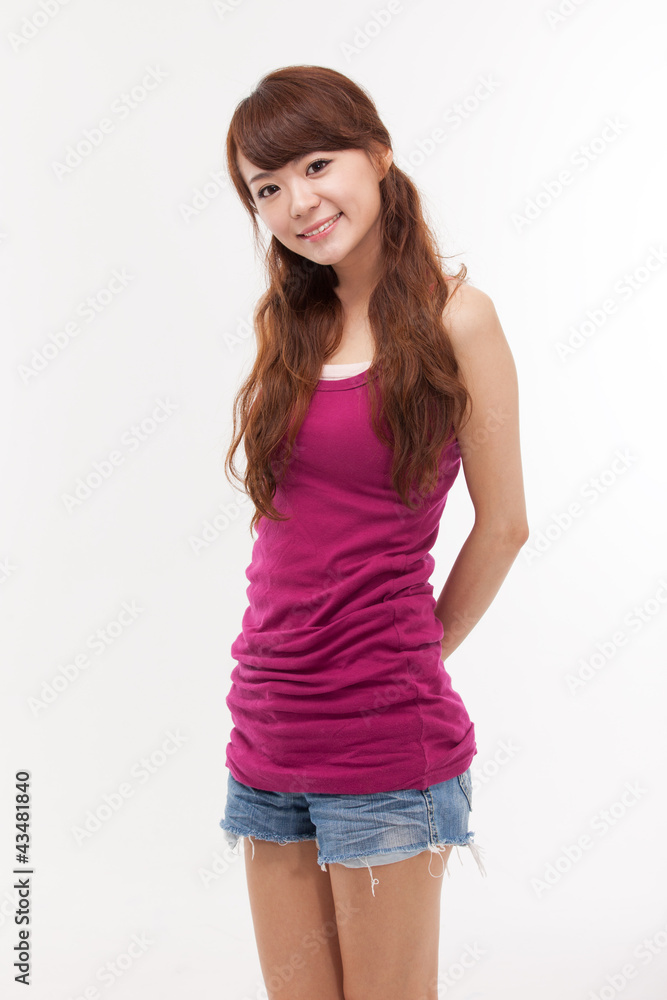 Beautiful young Asian Lady isolated on white background. Beautiful young Asian Lady isolated on white background.