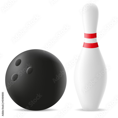Vászonkép bowling ball and skittle illustration