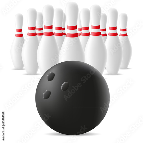 Fototapeta bowling ball and skittle illustration