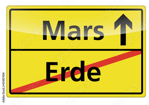 Ortsschild Erde-Mars