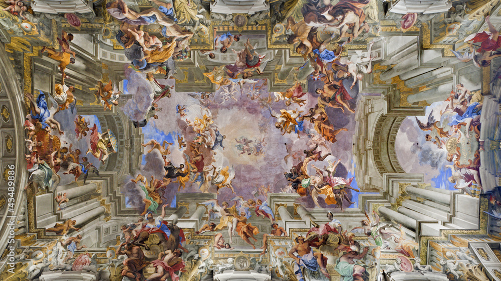 Fototapeta premium Rzym - dach Chiesa Sant Ignazio di Loyola - fresk