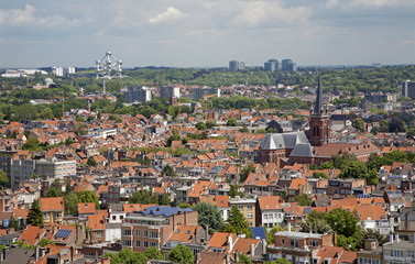 Handdoek met foto Brussel Uitzicht vanaf de Nationale Basiliek  © Renáta Sedmáková
