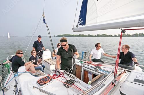 Sailing on the IJsselmeer in the Netherlands
