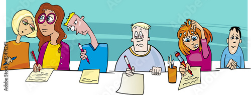 Pupils and Difficult Test Exam