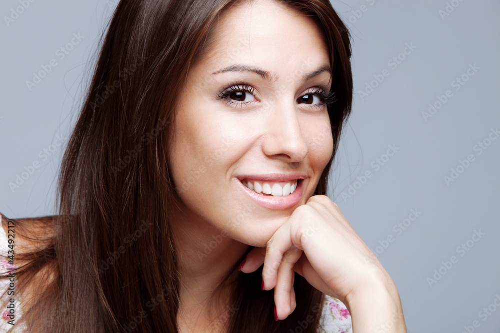 friendly smiling woman friendly smiling woman