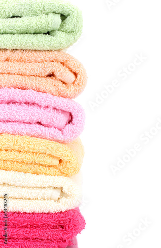 colorful towels isolated on white