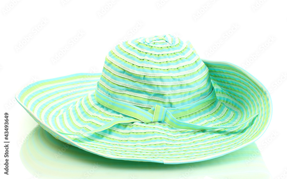 Beautiful summer woman hat isolated on white background Beautiful summer woman hat isolated on white background
