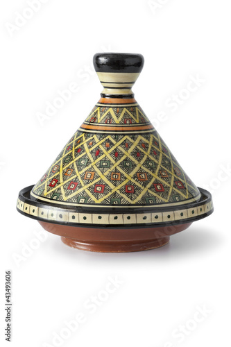 Traditional decorated  Moroccan tagine photo