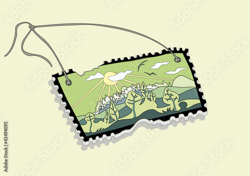 Keramikanhänger mit Landschaft